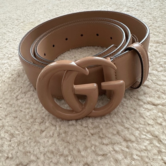 GUC Gucci marmont khaki tan belt size 110 authentic - Picture 1 of 4